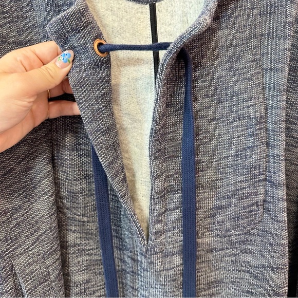 See By Chloe Hooded Slub Knit Wool Poncho Cape in Ink - Picture 7 of 9